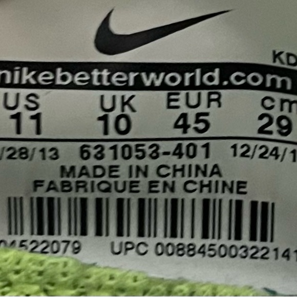 Size 11 - Nike Free 4.0 Flyknit Men's Running 631053-401 Turquoise Pre-Owned - Picture 8 of 8